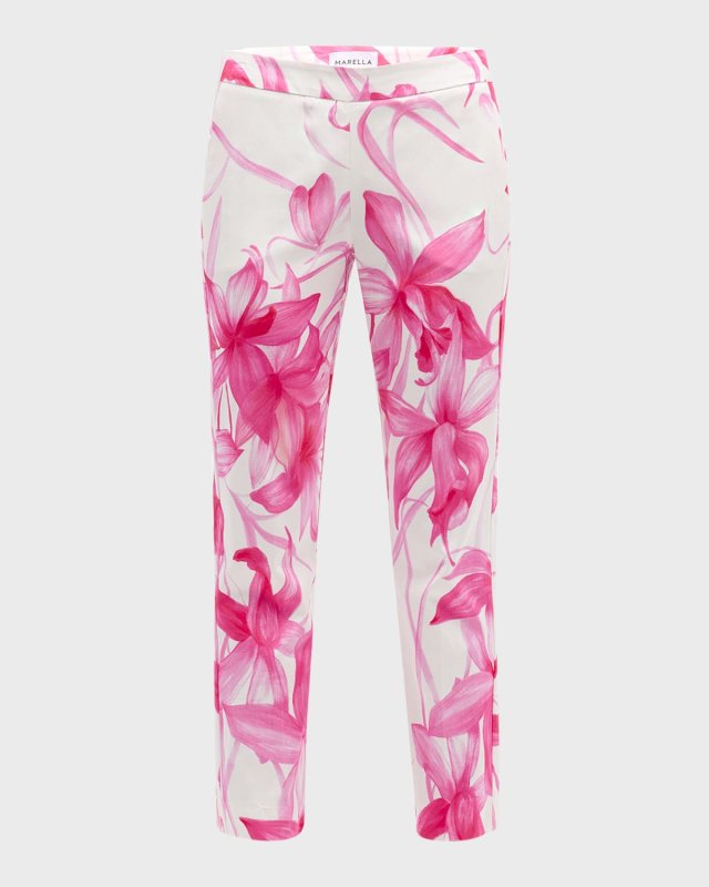 Theodor Cropped Floral-Print Faille Trousers